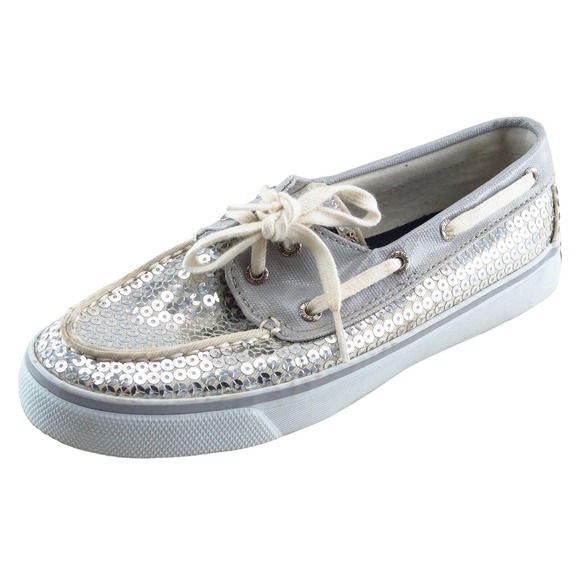 Sperry Top-Sider Boat Shoes Gray Fabric‎ Women Shoes Size 6 Medium - Picture 1 of 7